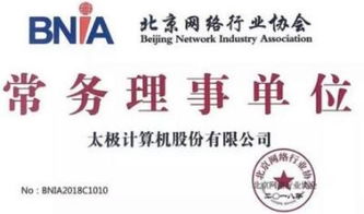 太极股份荣膺北京网络行业协会常务理事单位，引领北京网络技术服务新篇章